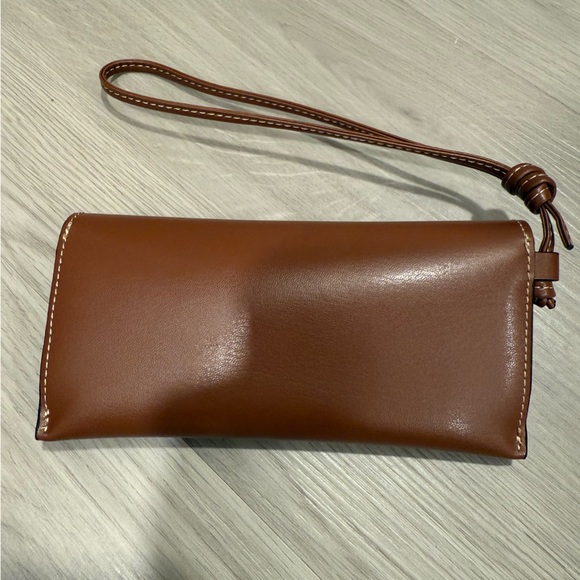 Celine Brown Leather Wristlet Pouch - Picture 2 of 4